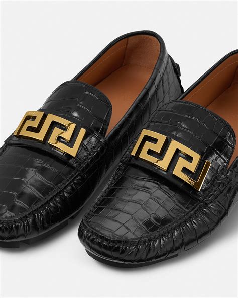 versace black freca|Black Greca Loafers by Versace on Sale .